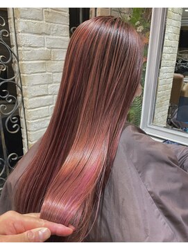 シャル オカチマチ 上野御徒町(shalu) ハイライト　ピンクベージュ　ロングヘアー