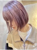 【かしむらゆうか】血色UPラベンダーピンクカラー/ボブ