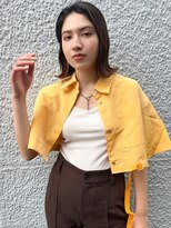 【山田】切りっぱなし外ハネボブイヤリングカラー