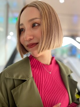 ジャンクス 千葉(junks) グレージュカラー/シルキーベージュ/艶髪ボブ[千葉/千葉中央]