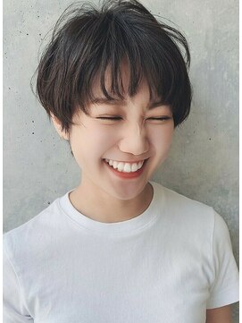 ギミック 自由が丘(gimmick) ショートパーマ風/オン眉＋くすみカラー(オリーブグレージュ)