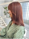 大人可愛い30代40代50代ワンサイド切りっぱなし前髪あり韓国ボブ