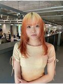 ブロンド×オレンジグラデーションレイヤー