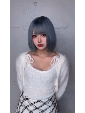 ドットハリス(.Hallis) ペールブルー【ダブルカラー/ハイトーン/レイヤーカット】