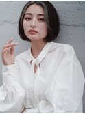 イヤリングカラー　ボブ　大人かわいい　フェザーバング
