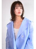 20代30代40代前髪ありフェイスレイヤー透明感アッシュベージュ