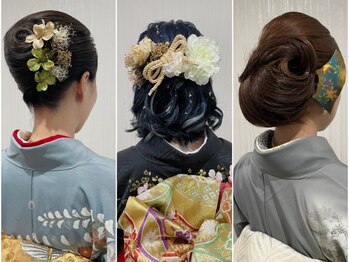 ハニーレーン(HONEY LANE)の写真/着物着付け4000円!ヘアセット専門店だからこその技術とクオリティ◎1日中動いても崩れにくく苦しくない☆