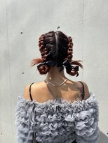 アオ(AO。)&nbsp;卒業式ヘア/ツインアレンジ/三つ編みアレンジ/着物ヘア