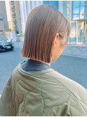 20代◎春の切りっぱなしボブ×ブリーチなしハイトーン