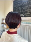 洗練ショートボブ×透け感カラー｜西尾市