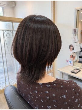 エルベ 茨大前店(elve) 艶感ナチュラルブラウン×くびれウルフ