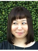 短前髪ワンレンボブ