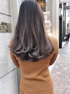 ヌイ 横浜(nui) パールヴェール_毛先パーマことりベージュウォーターフォール