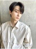韓国風メンズショート　コンマヘア　センターパート