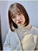  『noah ecle仲村』ミルクティーブラウン◎髪質改善さらさらボブ