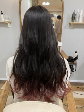 クート アンド シー 東川口(kuto and C) チェリーピンク×裾カラー×ウェーブ