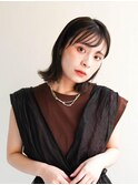 ミディアムヘア/斜めバング/グレージュカラー/大分駅