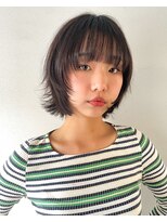 チクロ(ticro) 【チクロ】外ハネボブショコラアッシュ前髪小顔カットモテ髪
