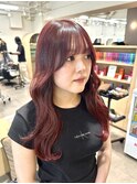 ブリーチなしダブルカラー/ボルドー/レッド/チェリーブラウン