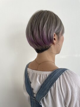 ゼストプラス(ZEST plus) パープルエンドカラーショートボブ