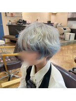 ビー オン ディー ヘア 池袋(BonD hair)&nbsp;ホワイト×ブルー【池袋/髪質改善/ハイライト】
