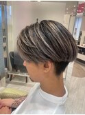 メンズライクミニウルフショートウルフウルフパーマハイライト