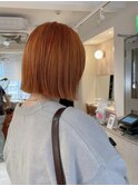 切りっぱなしボブ ブラッドオレンジ ブリーチ sn