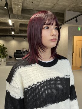 サロウィン 新潟万代店(SALOWIN) 美髪ワインレッドカラー顔周りレイヤー