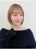 ミニボブ/切りっぱなし/ミルクティーベージュ/高辻/御器所/鶴舞