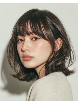 アロマ ヘアー ルーム 新宿3号店(AROMA hair room) ミディアムウルフレイヤー顔周りレイヤー20代30代40代顔まわり