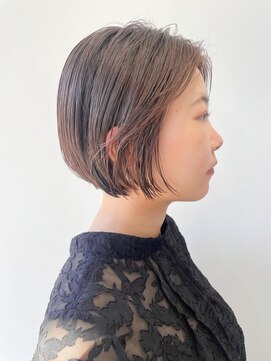 ヘアー アイス 御器所本店(HAIR ICI) 20代30代秋冬暗髪カラーレイヤーボブパーマ小顔ショート
