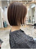 大人ボブパッツンボブ◎ナチュラルブラウン小顔◎20代～50代