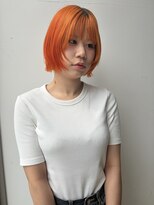 ロックス バイ マグ 松本(rocks BY MAG)&nbsp;くびれボブミニウルフブリーチオレンジカラー