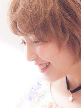 アドラーブル 万代店 (adorable) オレンジベージュ×ニュアンスパーマハンサムショート