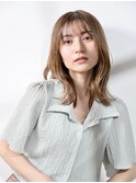 ハイトーンで作るシースルーバングのセミディスタイル♪