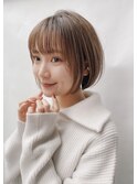 ストレートワンカール丸みボブ