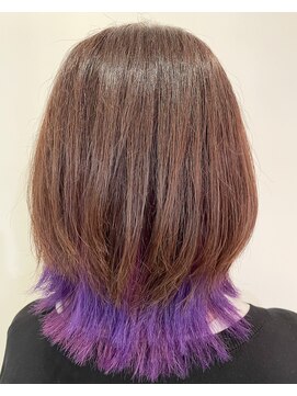 ヘアメイク カン プラスエフ(HAIR MAKE KANN+f) インナーカラー・バイオレット