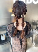 ツインテールヘアセット