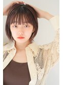 大人かわいいナチュラルボブ/似合わせぱっつん前髪/20代30代40代