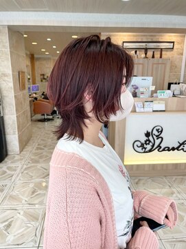 シャンティ 平岸店(Shanti) ウルフカット× チェリーピンク　担マサモトヒロキ