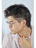 アップバング×ショートパーマ