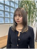外国人風顔周りレイヤーカット/透明感/アッシュグレージュ