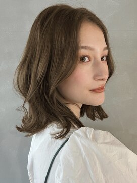 パーク(PARK) ミディアムボブ×シアーベージュ