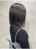 ホワイトグレージュミニウルフチェリーブラウンデジタルパーマ