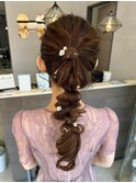 編み込みアレンジ_パールアクセ_ヘアセット__18
