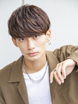 シティ(CITY) フェザーパーマブルーブラックサーフカールスパイキーショート