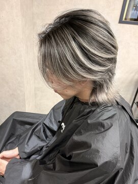 サニー 渋谷(SUNNY) メンズバレイヤージュ、ハイライト、センターパート、ウルフ