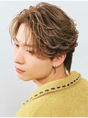 韓国ヘアカルマパーマコンマバングセンターパートフェザーパーマ