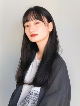 ラベストクズハ(LOVEST KUZUHA) ロングレイヤー/艶髪/韓国風ヘア/アッシュブラウン/大人ブラウン