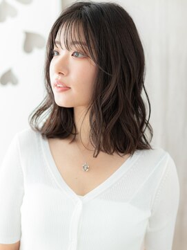 カバーヘア ブリス 上尾西口店(COVER HAIR bliss) ココアブラウン小顔ゆるふわミディアムくびれヘアY上尾20代30代